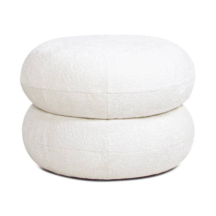 Jennifer Taylor Home - Wholesale Ottoman - Nest 19.5" Low Round Upholstered Ottoman Chenille