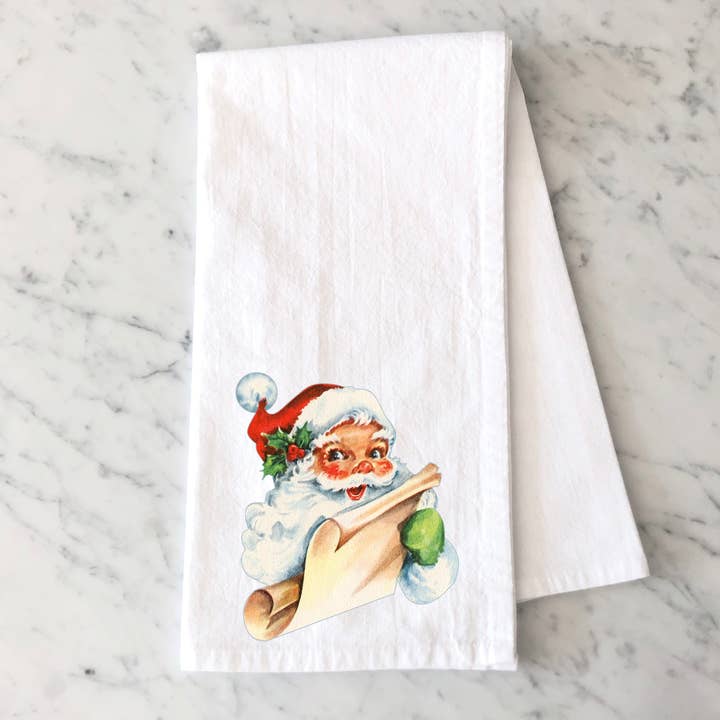 Santa List Kitchen Towel for wholesale by Mississippi Mae Monograms