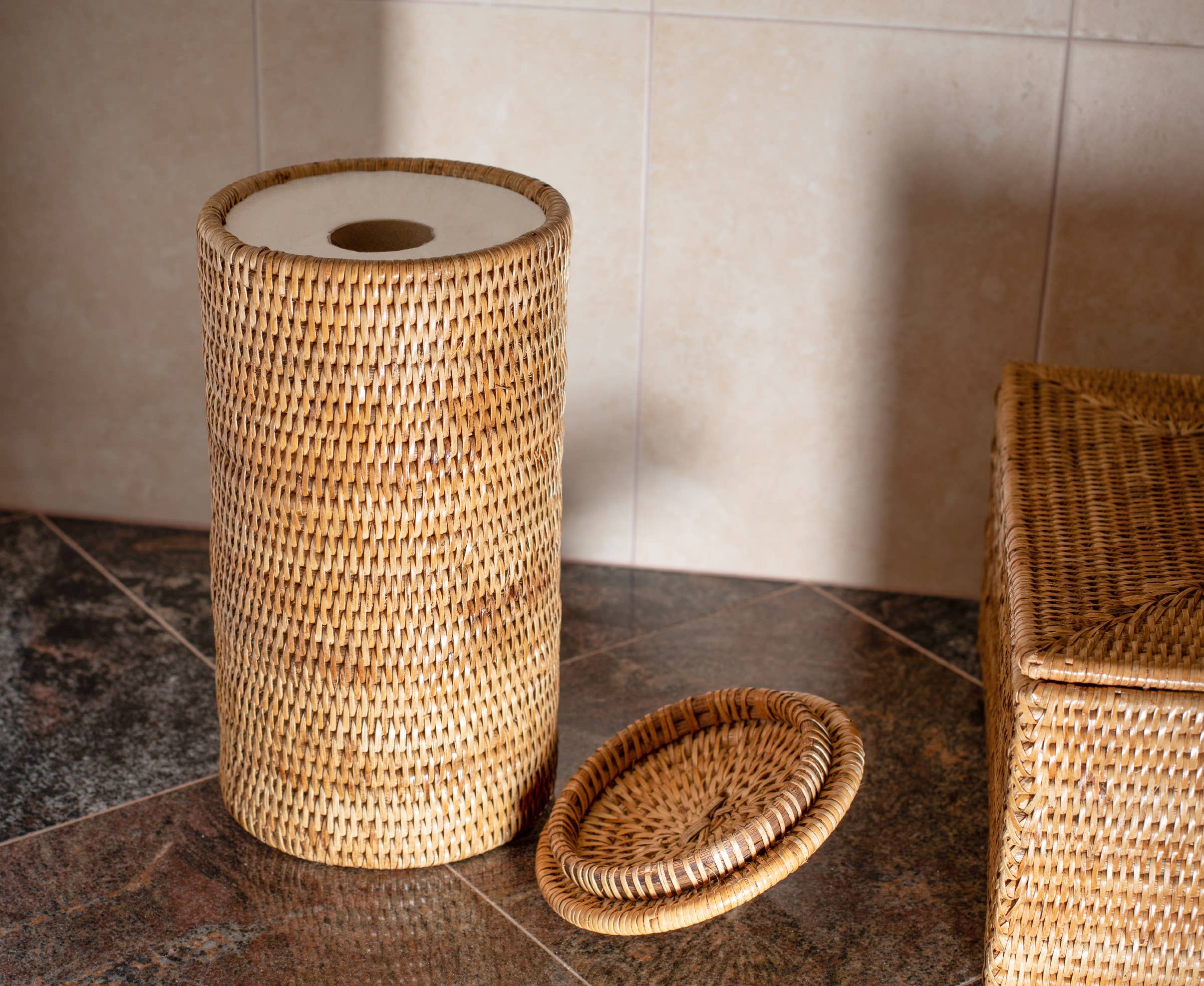 Artifacts Trading Company - Wholesale Toilet Paper Holder - Rattan Double Toilet Roll Holder – Bathroom Organizer6