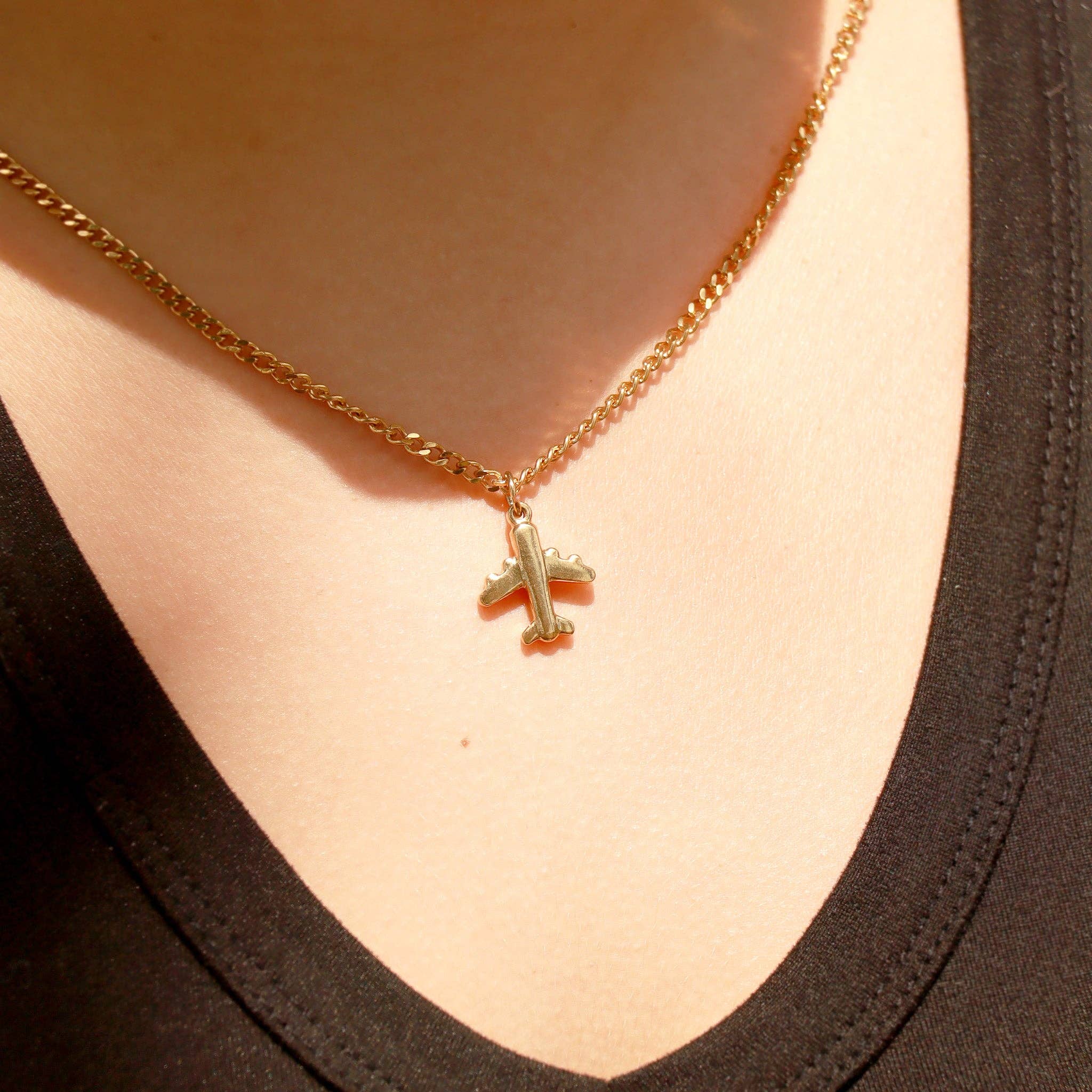 WJW – wholesale Individuell berlock/hänge – 18K guld PVD-belagt rostfritt stålvingsflygplansberlock12