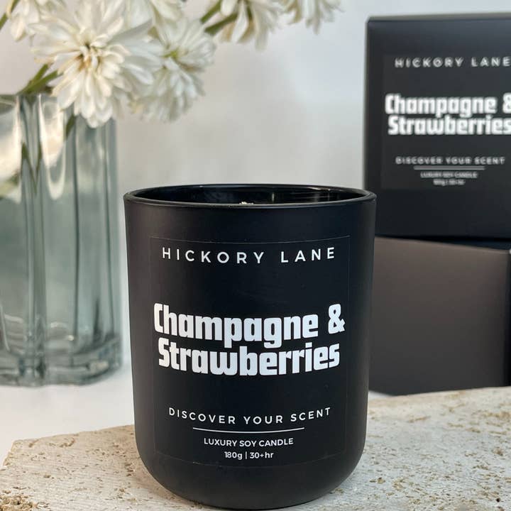 Hickory Lane - Wholesale Jar/Filled Candle - Champagne & Strawberries