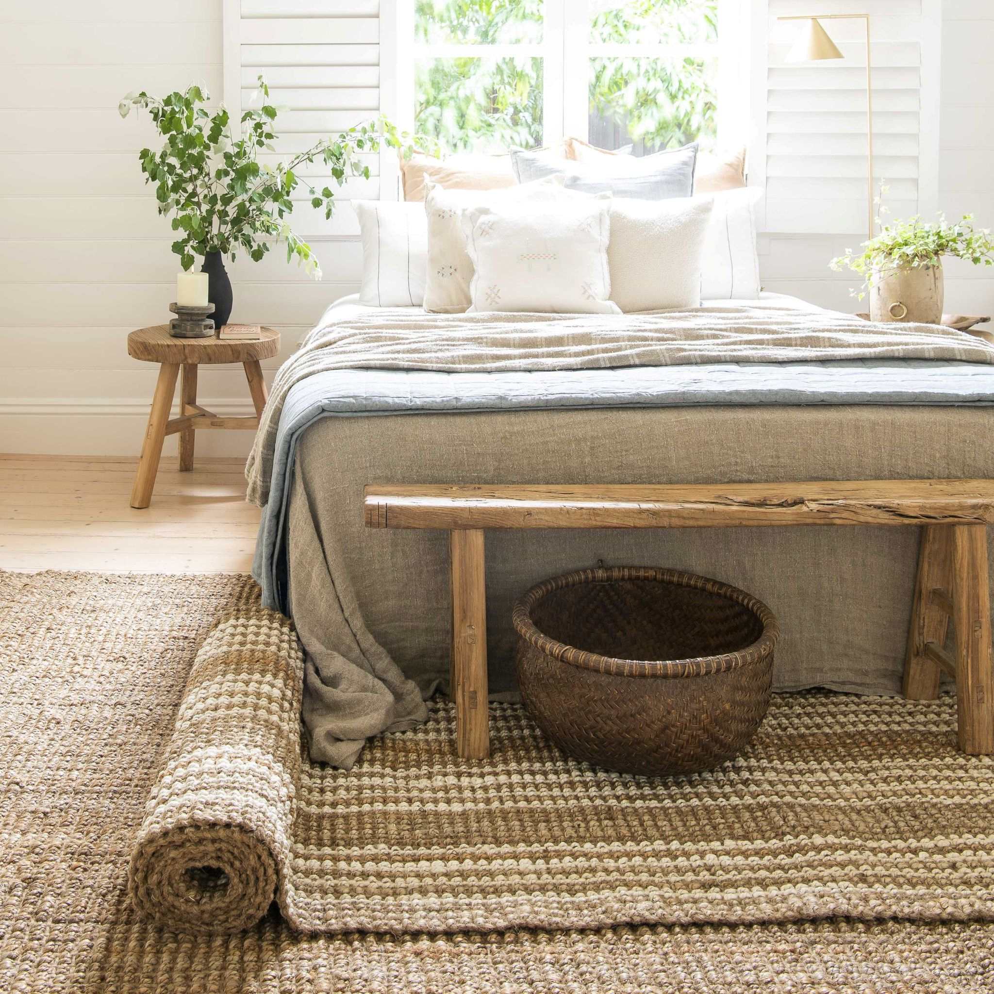 North Avalon - Wholesale Area Rug - Osbourne | Stripe Chunky Jute Bouclé Rug11