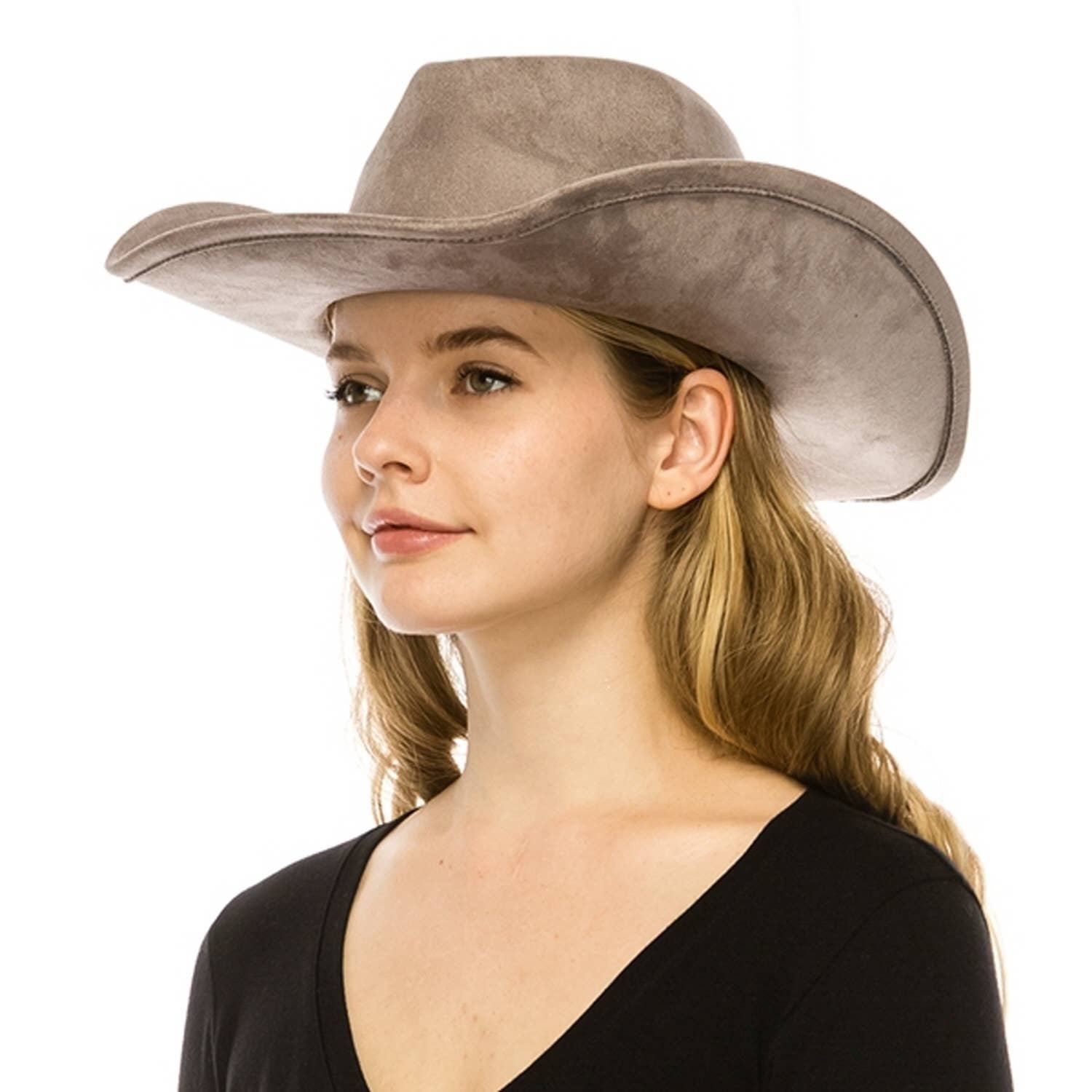 Bella Betty - Vente Chapeau de cowboy – femme - CHAPEAU DE COWBOY EN DAIM VÉGÉTALIEN13