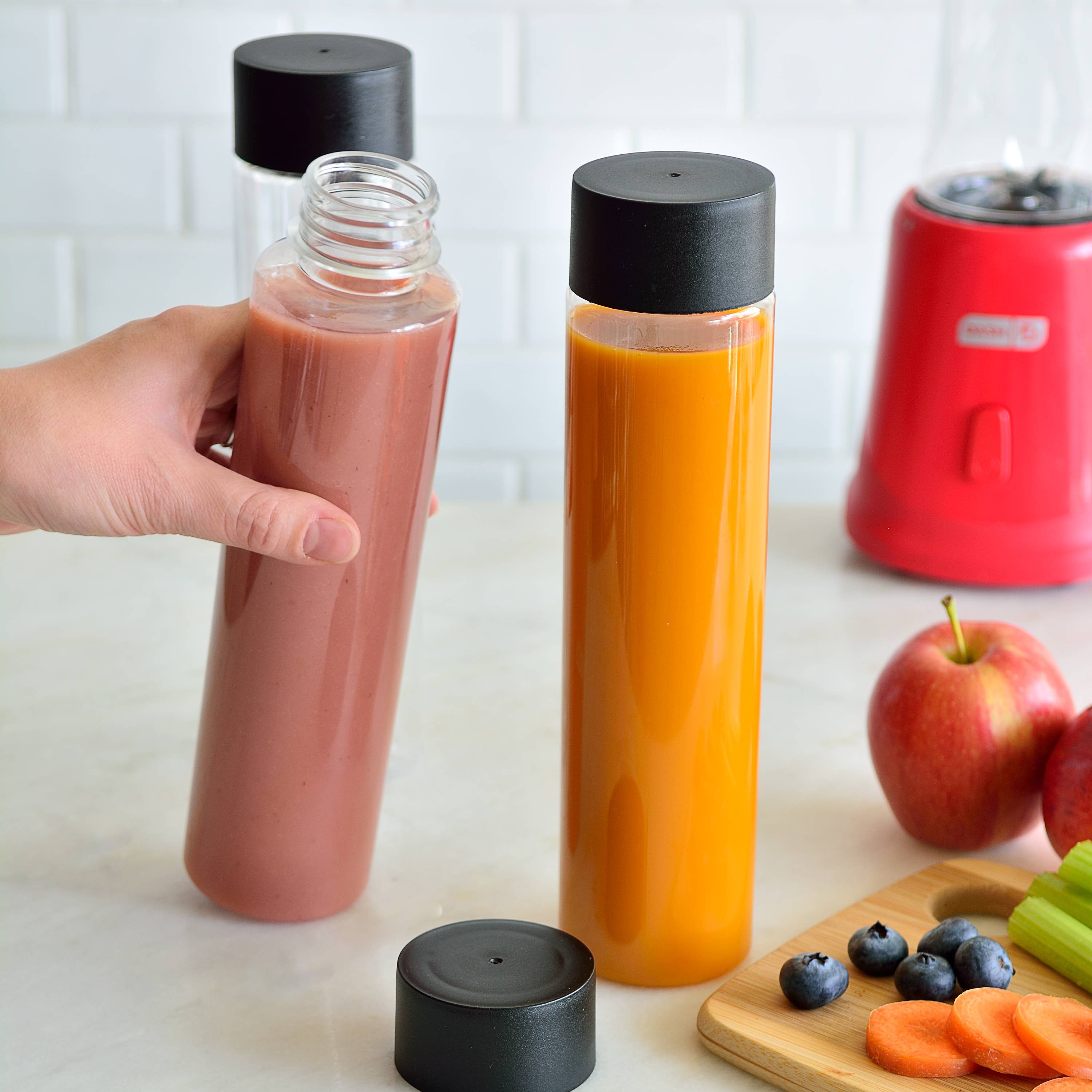 Youngever - Wholesale Water Bottle - Youngever 6 Pack 16OZ Plastic Juice Bottles with Cap - Clear3