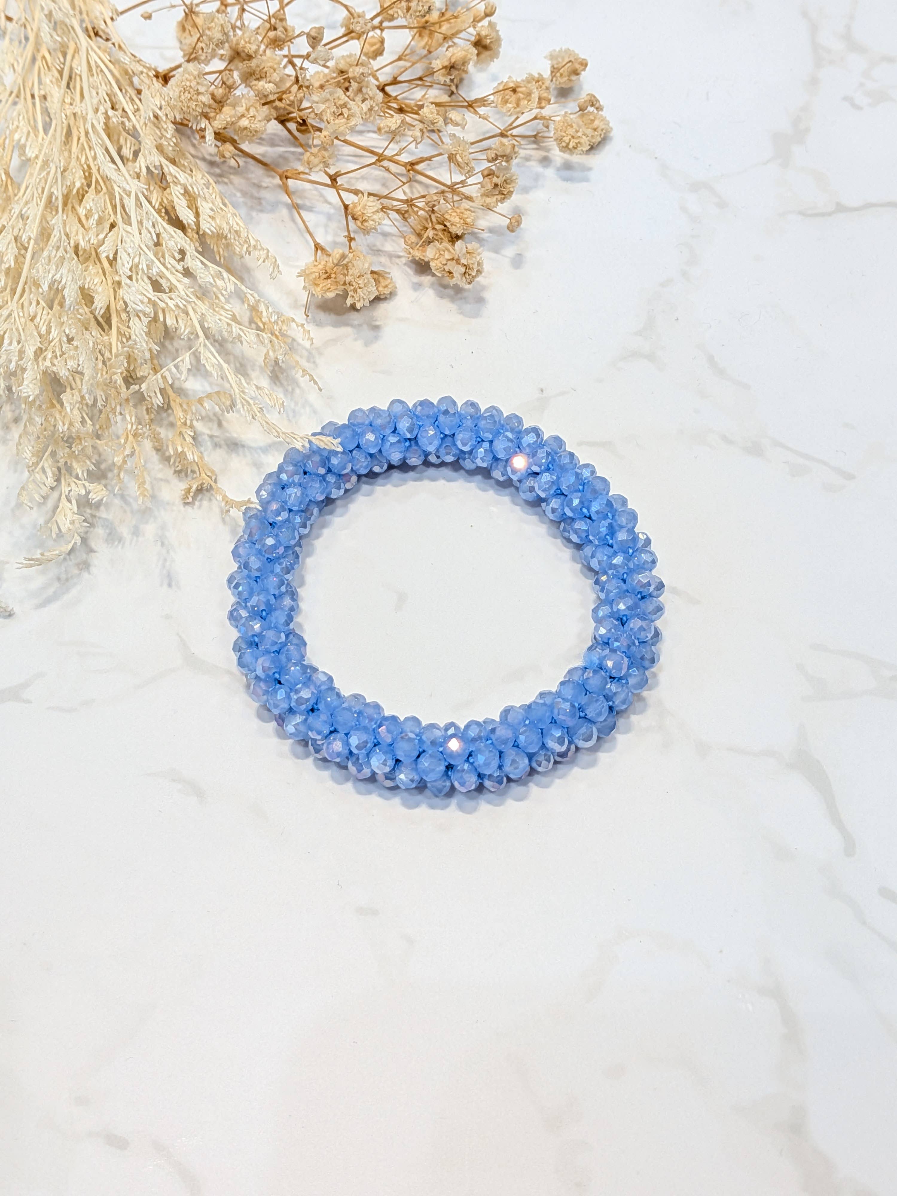 LOLO & YAYA - Wholesale Link & Chain Bracelet - Blue-tone crystal effect bracelet15