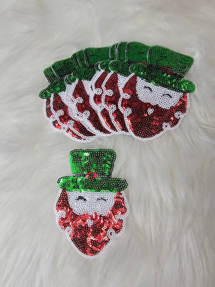 Sequin Leprechaun Irish Man Embroidery Iron On Patch for wholesale by Scratch Decor