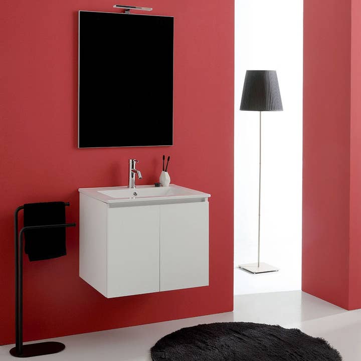 Meuble de Salle de Bain Suspendu Bali avec Lavabo, Miroir et 2 Portes pour la vente par Kodicebagno Srl