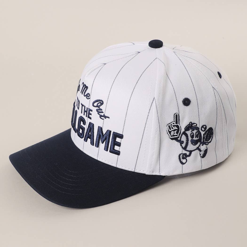 NAY WHT Take Me Out to the Ballgame Pinstripe Trucker Hat for wholesale on Faire3