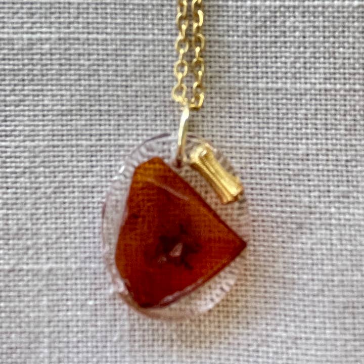 Baltic Amber Tiny Triangle Gold Bar for wholesale by Retro Ruby Jewels