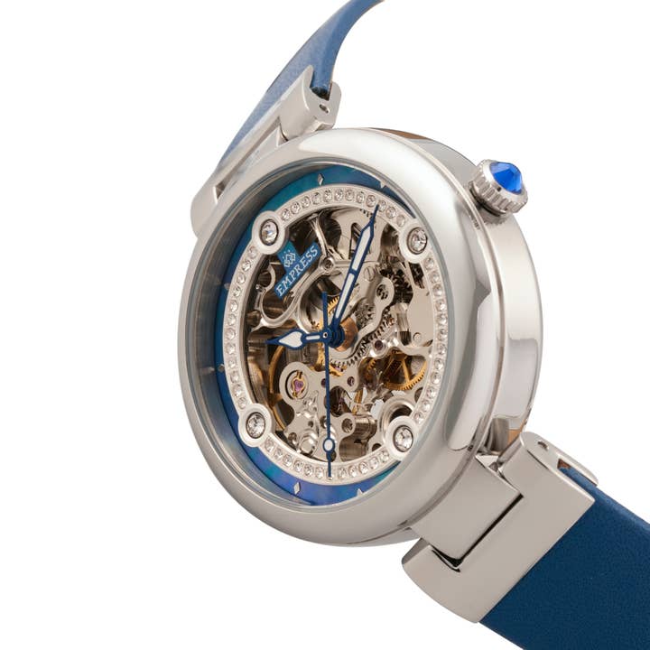 Empress – wholesale Wrist watch – Women's – Empress Adelaide Automatic Leather-Band Skeleton Watch4