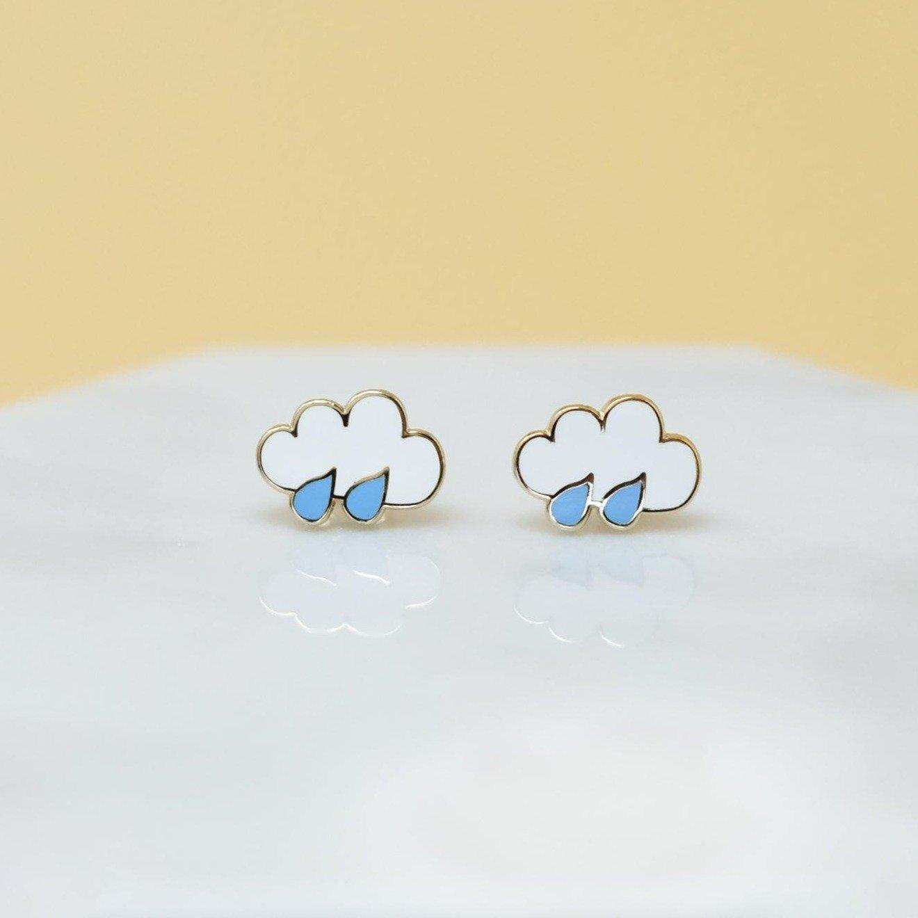 Sleepy Mountain - Wholesale Stud/Post Earrings - Rain Cloud Earrings1