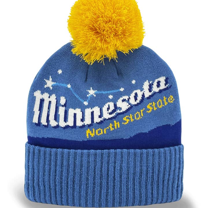 Northern Icons Creations INC - Vendita all'ingrosso Berretto - Unisex - Berretto invernale lavorato a maglia con pompon Minnesota North Star State per uomo e donna.
