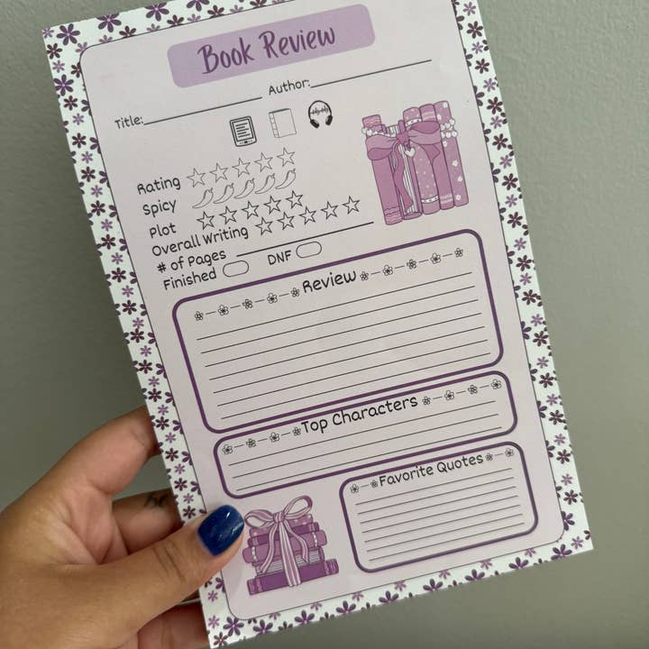 Delonna designs - Wholesale Notepad - Book Review Notepad, Bookish accessories, Book Review notepa3