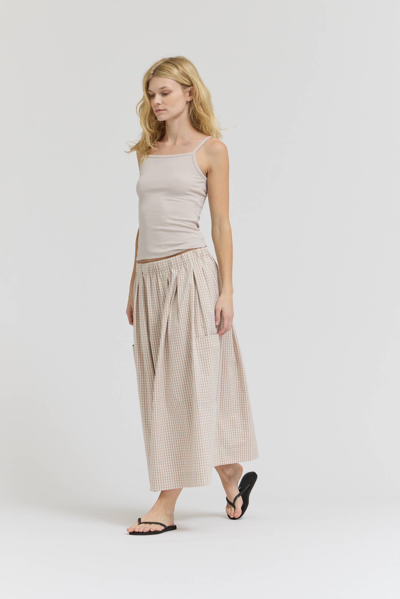 Grade & Gather - Wholesale Skirt - Women's - 50902RG - PLEAT WAIST GIGNHAM SKIRT6
