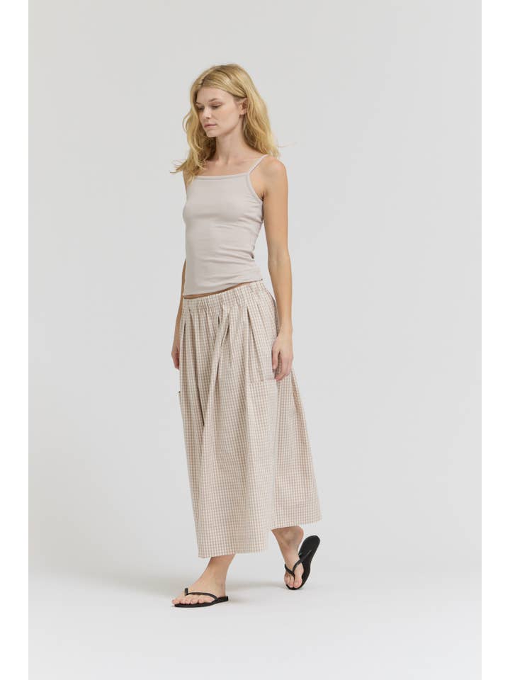 Grade & Gather - Wholesale Skirt - Women's - 50902RG - PLEAT WAIST GIGNHAM SKIRT6