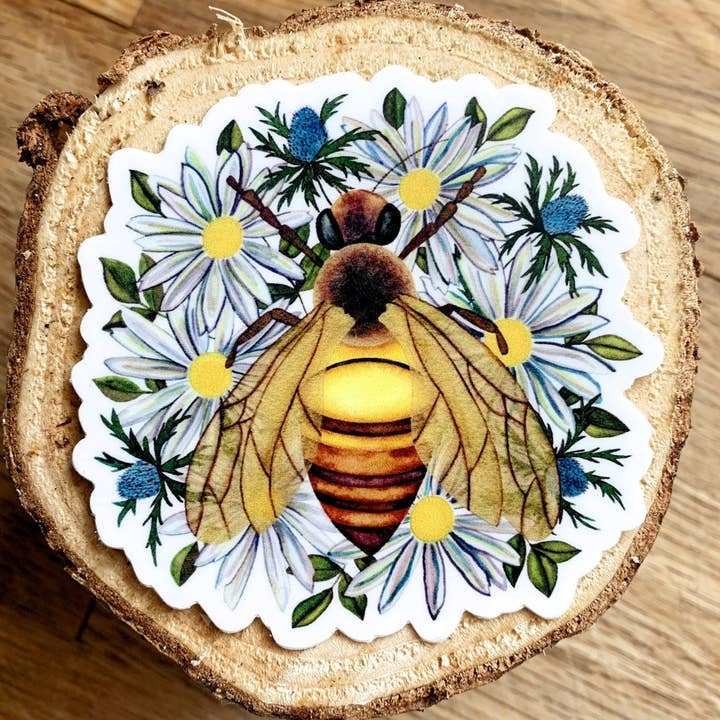 Honey Bee Sticker, Vinyl Decal, Cute Laptop Sticker, Cup Decal For Women, Car Sticker, Nature Decal. for wholesale by Candace Fincher