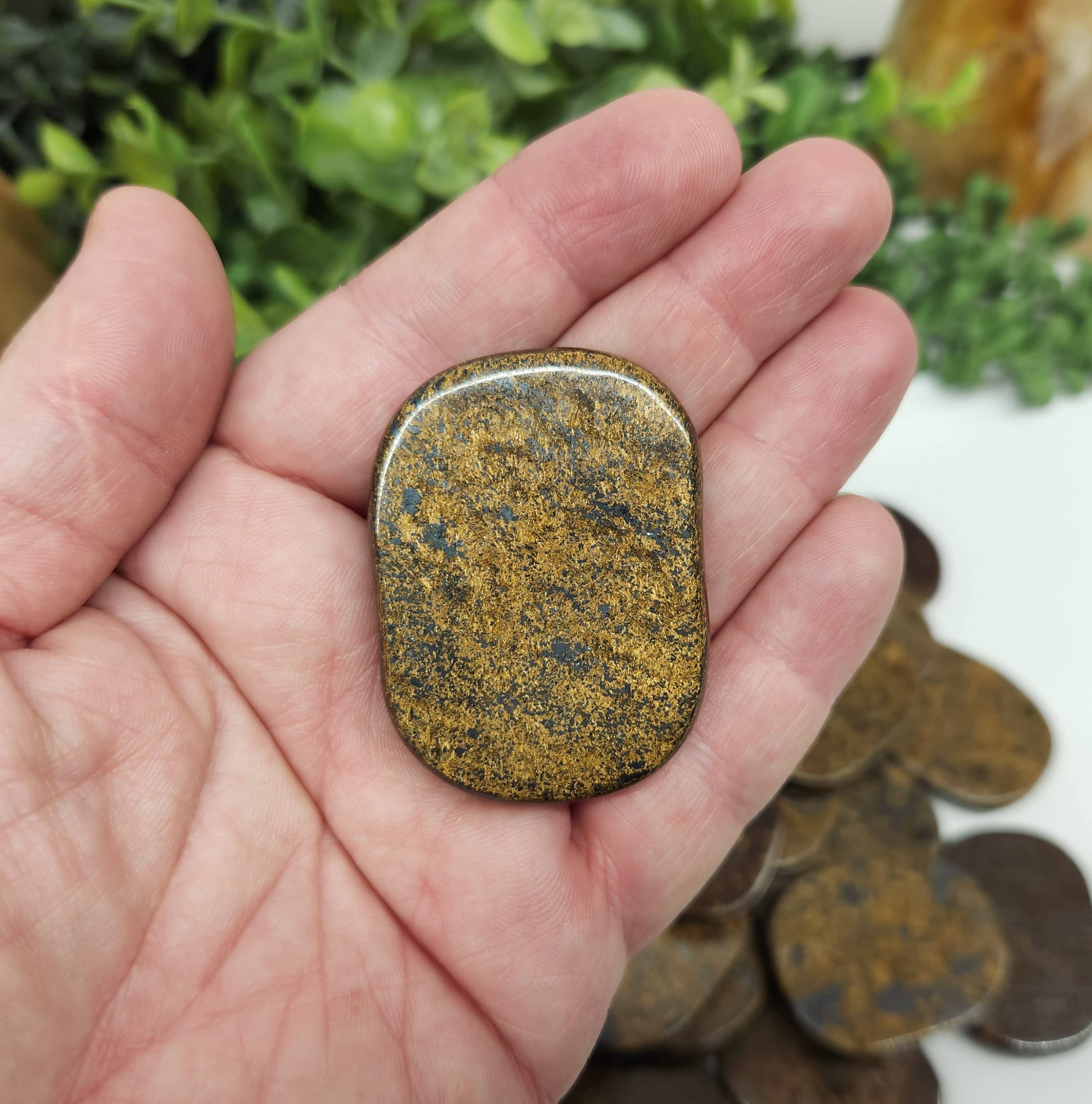 Meraki Gemstones - Wholesale Spiritual Stone/Crystal - Bronzite Flat Smooth Stones (0.5kg/1.1lbs)-45x35x7mm4