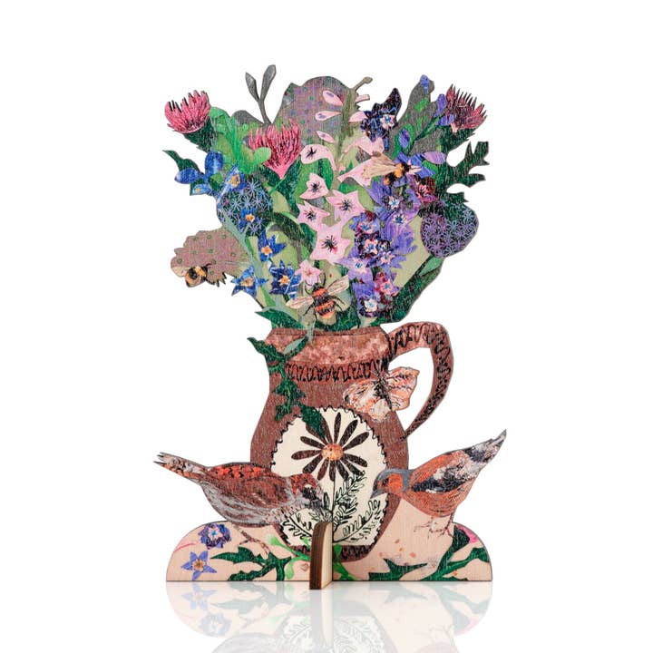 Souvenir et support en contreplaqué de bouleau découpé au laser "Fleurs d'été". pour la vente par Clare O’Neill Artworks