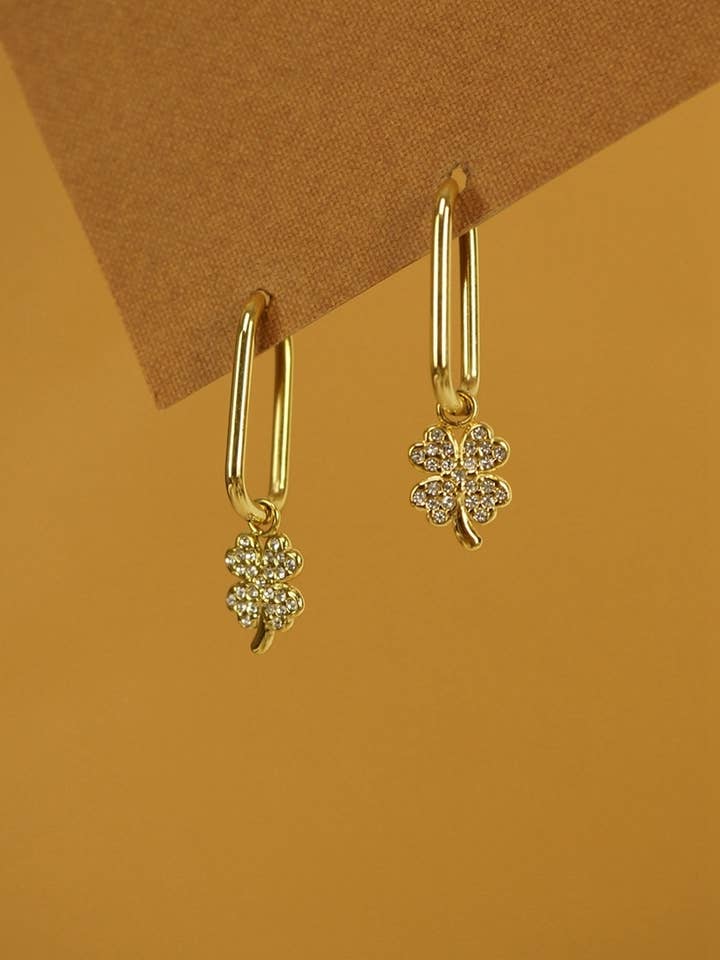 Pendientes Acero Inox. Trébol para venta al por mayor de Victoria Moda