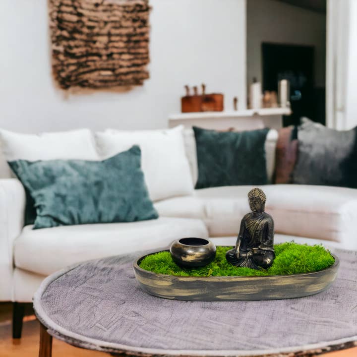 Planters Made in the USA - Wholesale Decorative Tabletop Object - Moss Table Centerpiece Decor Preserved Plant, Forever Green20