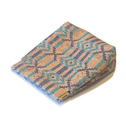 Porte-monnaie en cuir végétalien et porte-monnaie en liège Bleu tribu pour la vente par Moddanio Cork