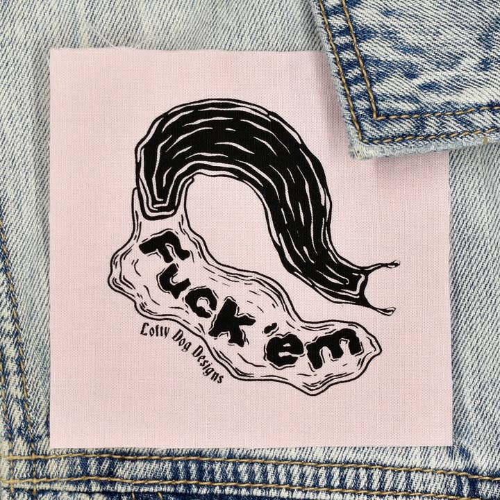 F*ck 'em Screen Print Patch - Four Colors for wholesale by Lofty Dog Designs