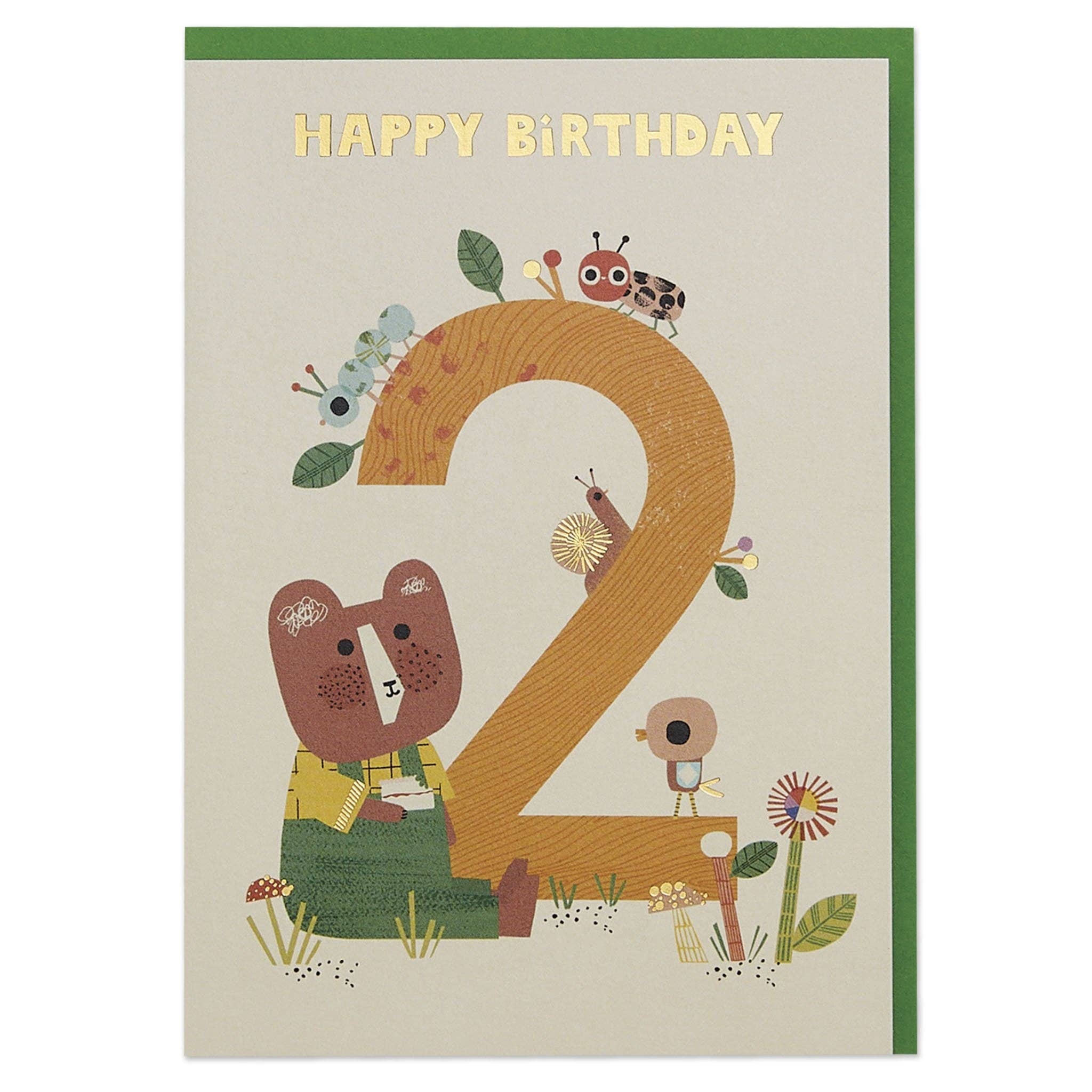 Raspberry Blossom - Wholesale Birthday Card - Age 2 - Bear woods (FAN02)3