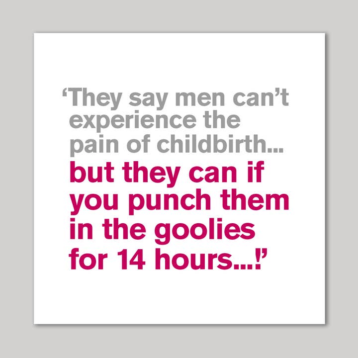 Pain of Childbirth Greeting Card for wholesale by Icon