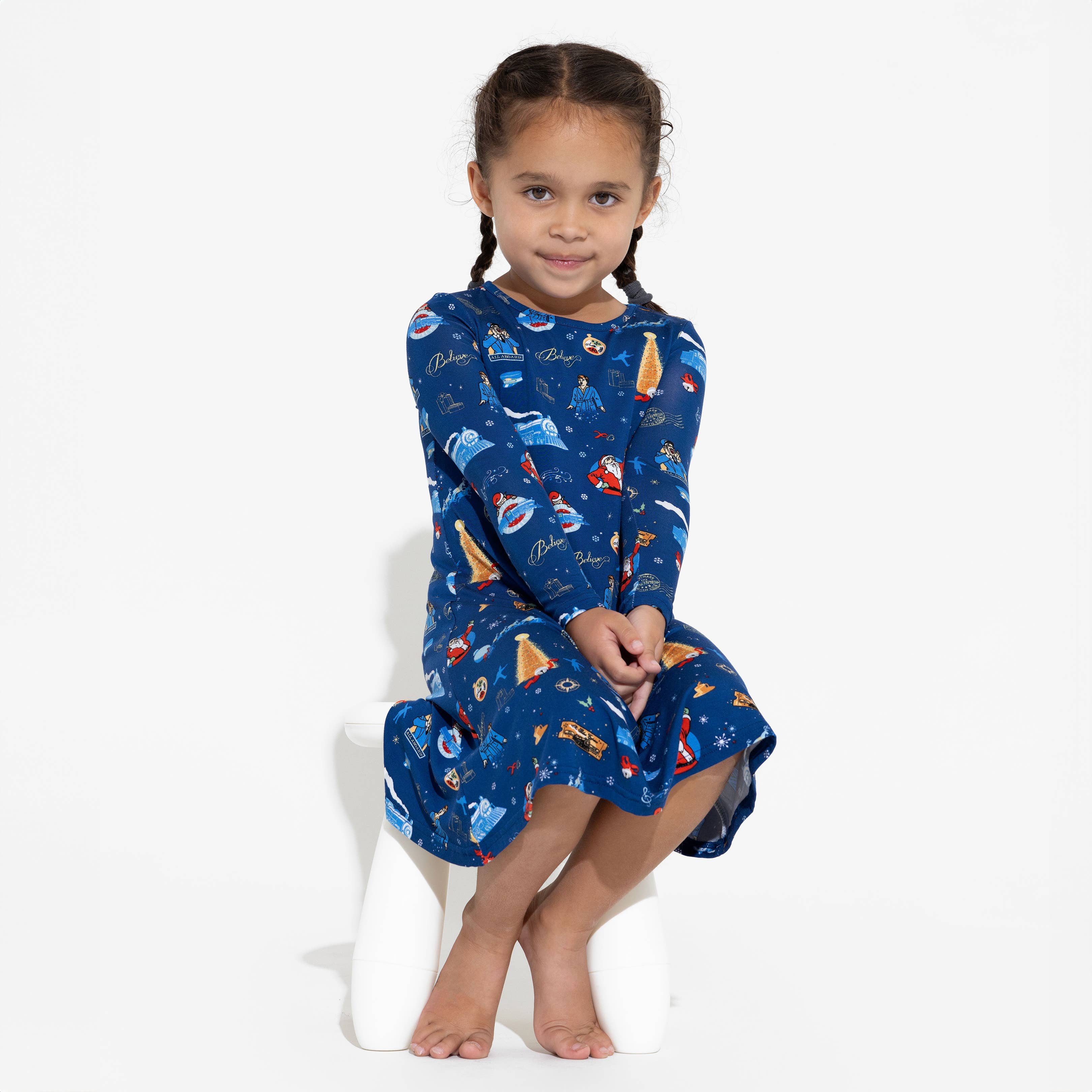 Bellabu Bear - Wholesale Dress - Kids - The Polar Express Bamboo Girls' Long Sleeve Dress6