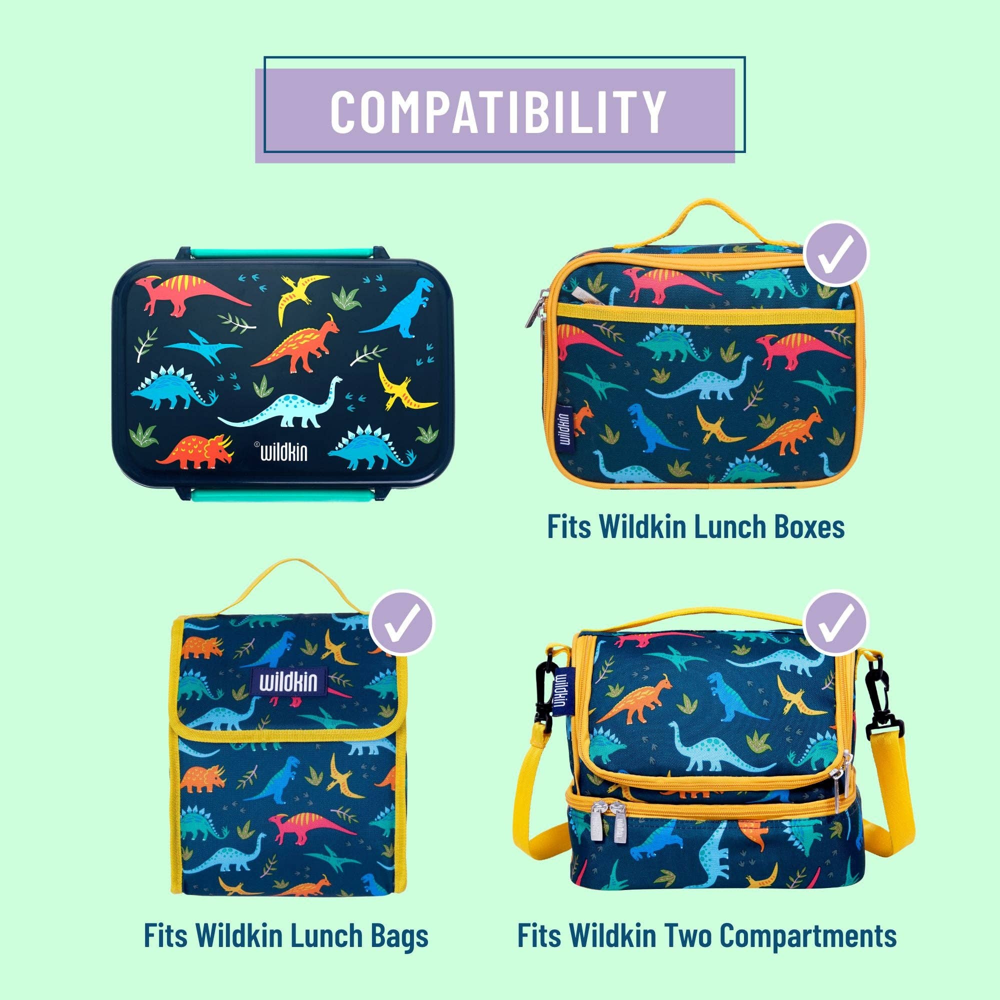 Wildkin - Wholesale Lunch Bag/Box - Kids - Jurassic Dinosaurs Reusable Food Container Bento Box4