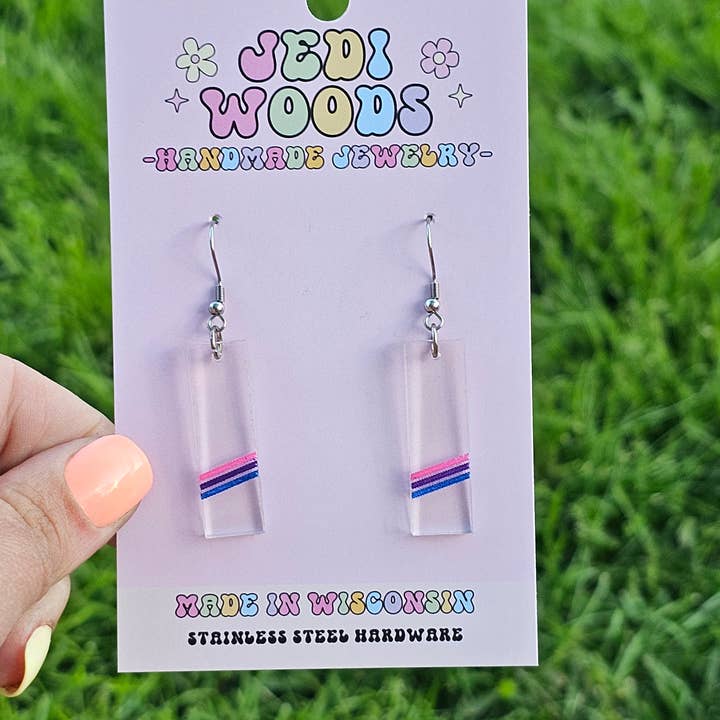 Jedi Woods LLC – Brincos de argola por atacado – Brincos Subtle Bissexual Pride Flag2