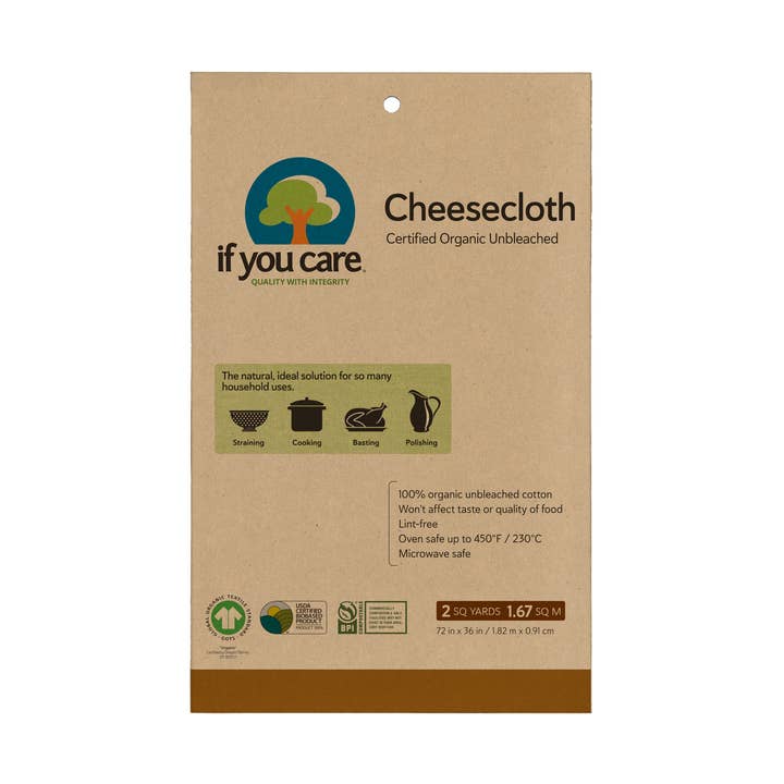 Certified Organic Unbleached Cheesecloth for wholesale by If You Care
