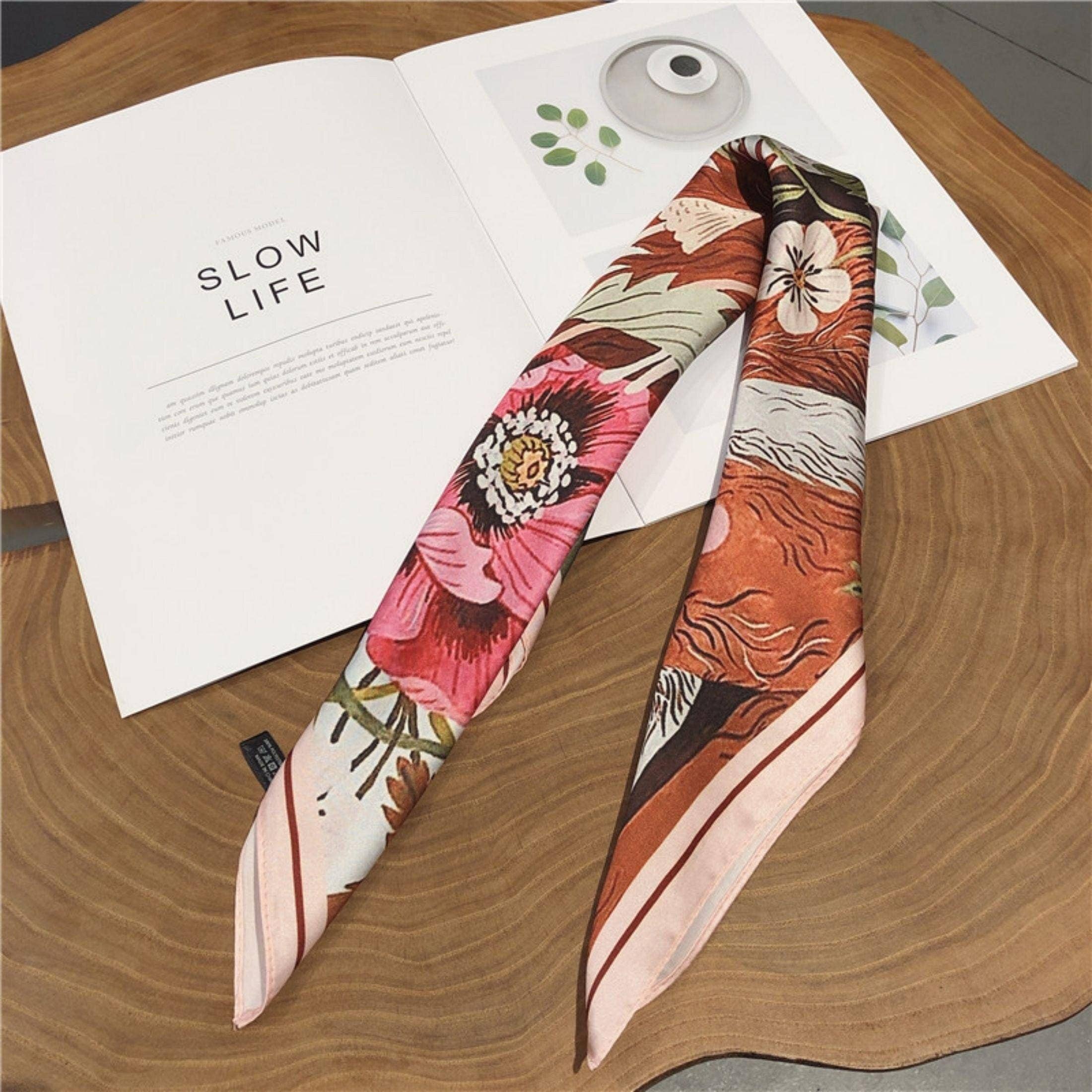 SueSilkHK - Wholesale Scarf - Women's - Fox print scarf/100% Vegan Silk Scarf/Silk head scarf/55*55cm/Silk hair scarf/Silk neck scarf/Silk bandana/Bag Accessory/Gift for her4