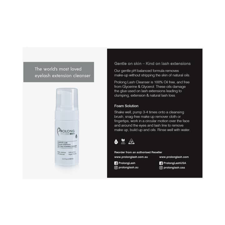 BUY BULK & SAVE - CLIENT AFTERCARE CARDS - FOAMING CLEANSER for wholesale by Prolong Lash