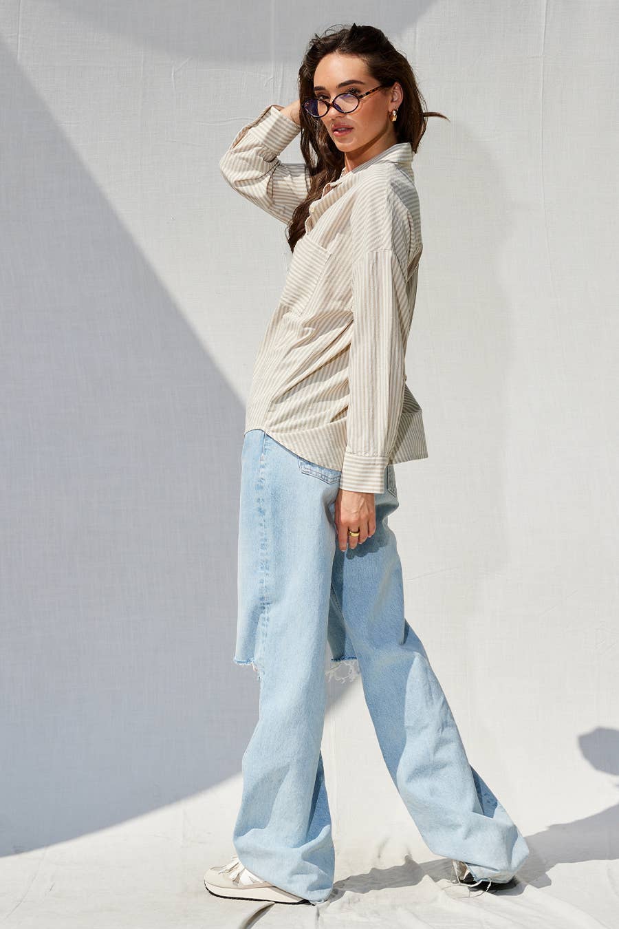 ILLA ILLA - Wholesale Button Down Shirt - Women's - Striped Cotton Shirt Top28