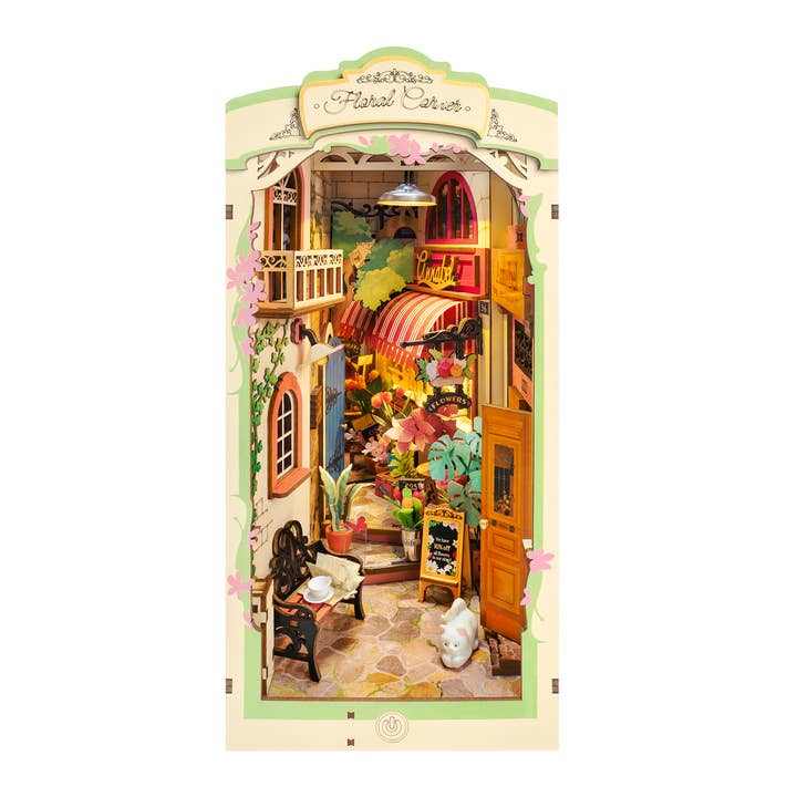 Hands Craft - Wholesale DIY Craft Kit - Kids - DIY Book Nook Kit: Floral Corner with Dust Cover
