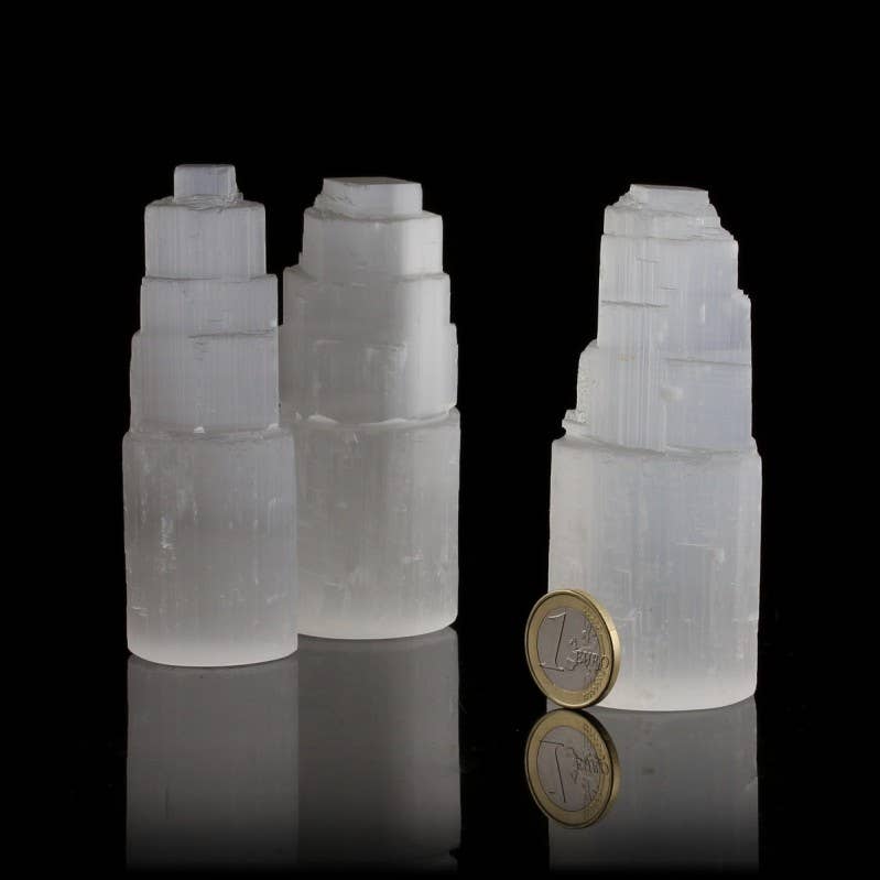 UniArt - Vendita all'ingrosso Pietra/cristallo spirituale - Torre di Selenite Grezza Intagliata per Feng Shui4