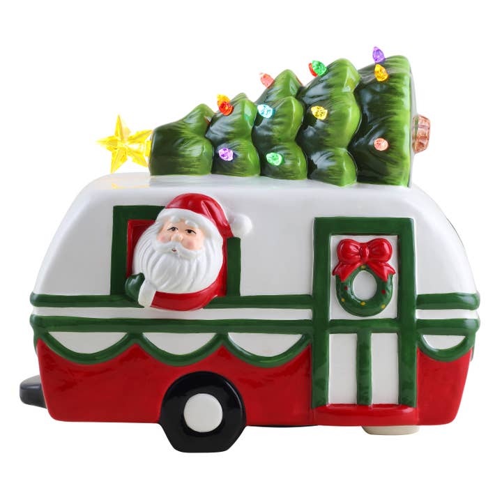 Nostalgic Ceramic Camper - Santa for wholesale by Mr. Christmas