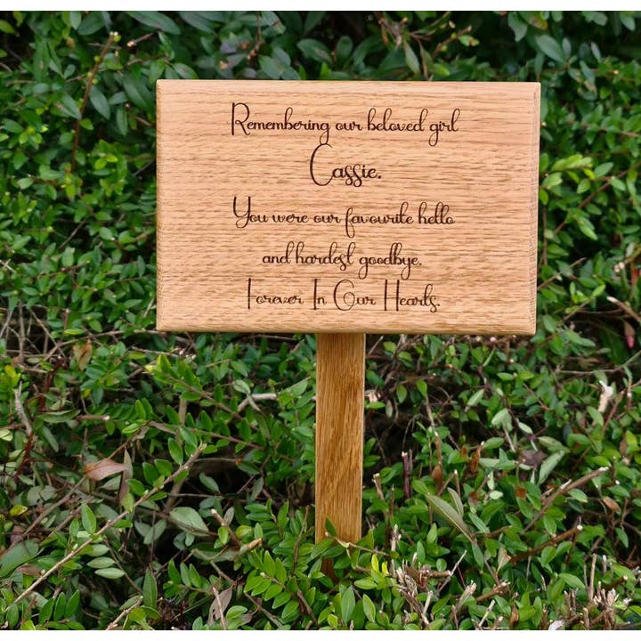 Solid Oak Memorial Stake Grave/Tree Marker Remembrance Tree for wholesale by The House nameplate company