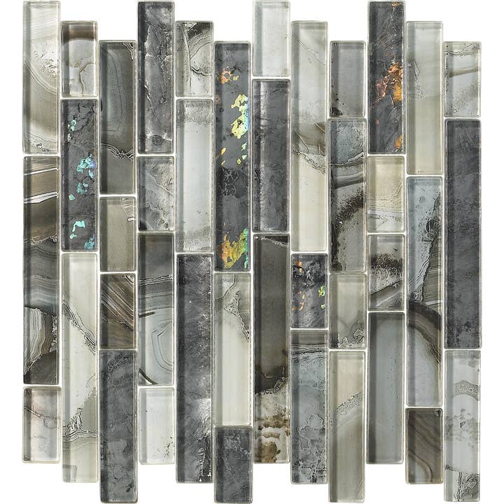 Thomas Avenue Ceramics - Wholesale Wall Tile - 12"x12" Random Linear Glass Mosaic Tile2