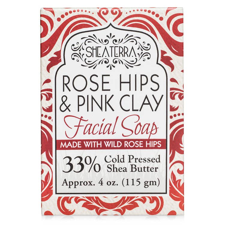 Shea Terra Organics - Wholesale Facial Cleanser - Rose Hips & Pink Clay Facial Cleansing Bar0