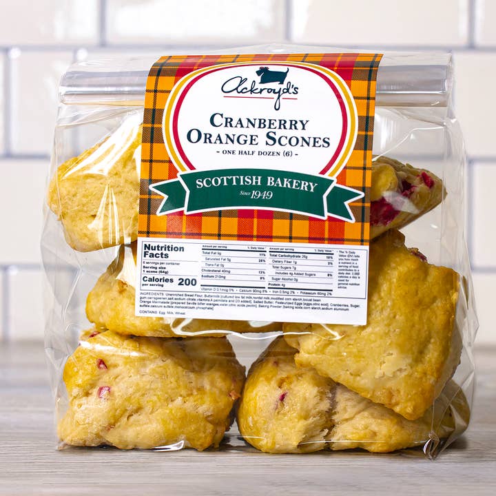 Scones - Cranberry Orange for wholesale by Ackroyd's Scottish Bakery