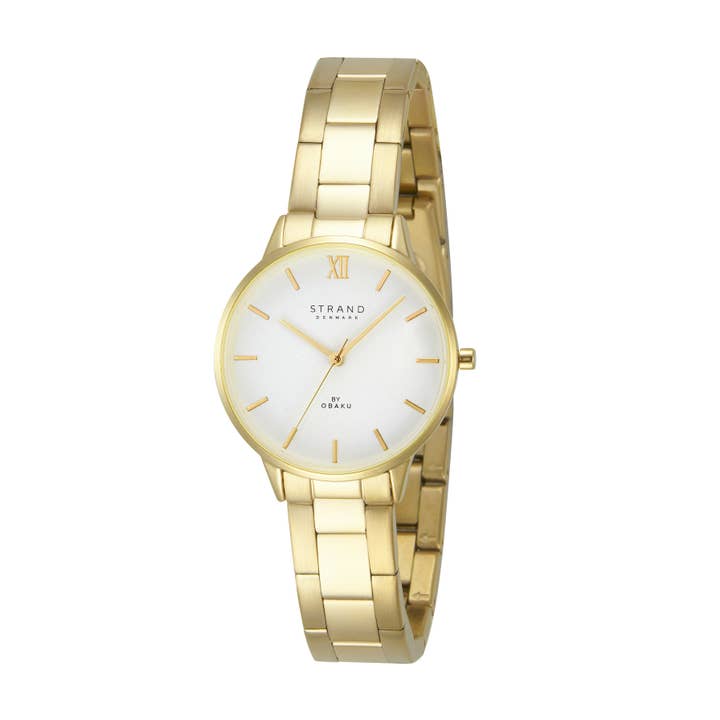 Montre bracelet pour femmes Navagio Mini 32mm boîtier doré cadran date. pour la vente par Strand