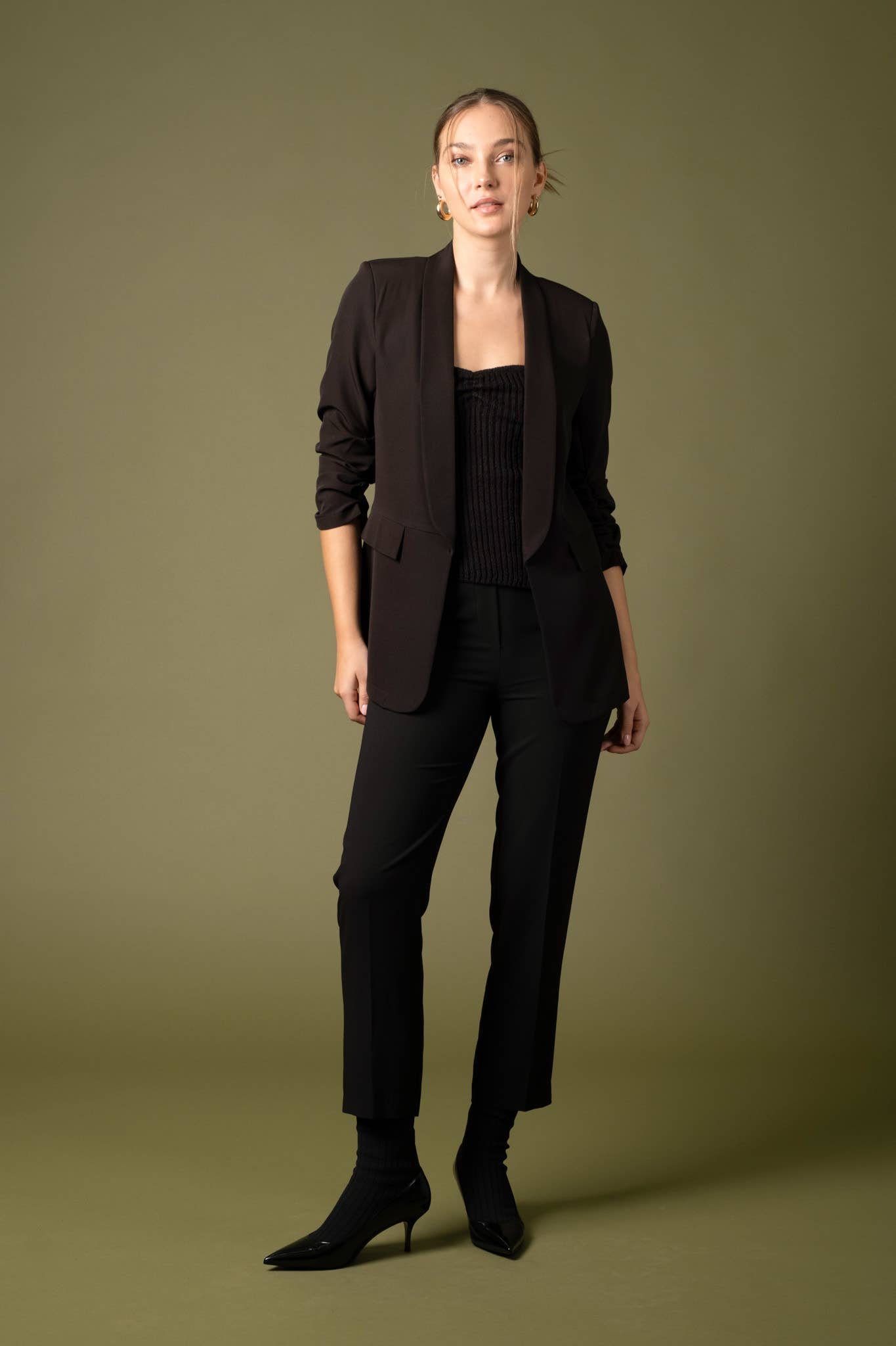 The Workshop Studio – Blazer - Mulher por atacado – BLAZER COM MANGA 3/4 DE MANGA COMPRIDA5