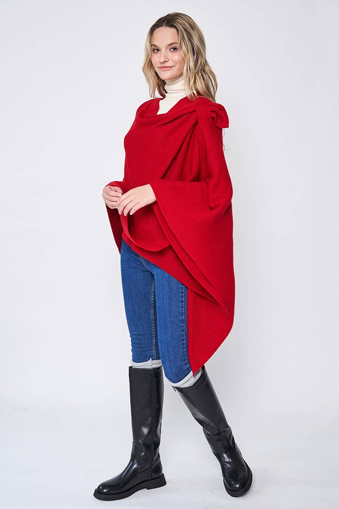 Hana - Venta al por mayor Poncho - Mujer - Ruana sólida con correa para el hombro41