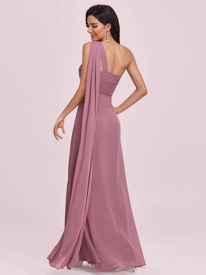 Ever-Pretty - Wholesale Gown – Women's - Elegant Pleated One-Shoulder Bridesmaids Dress39