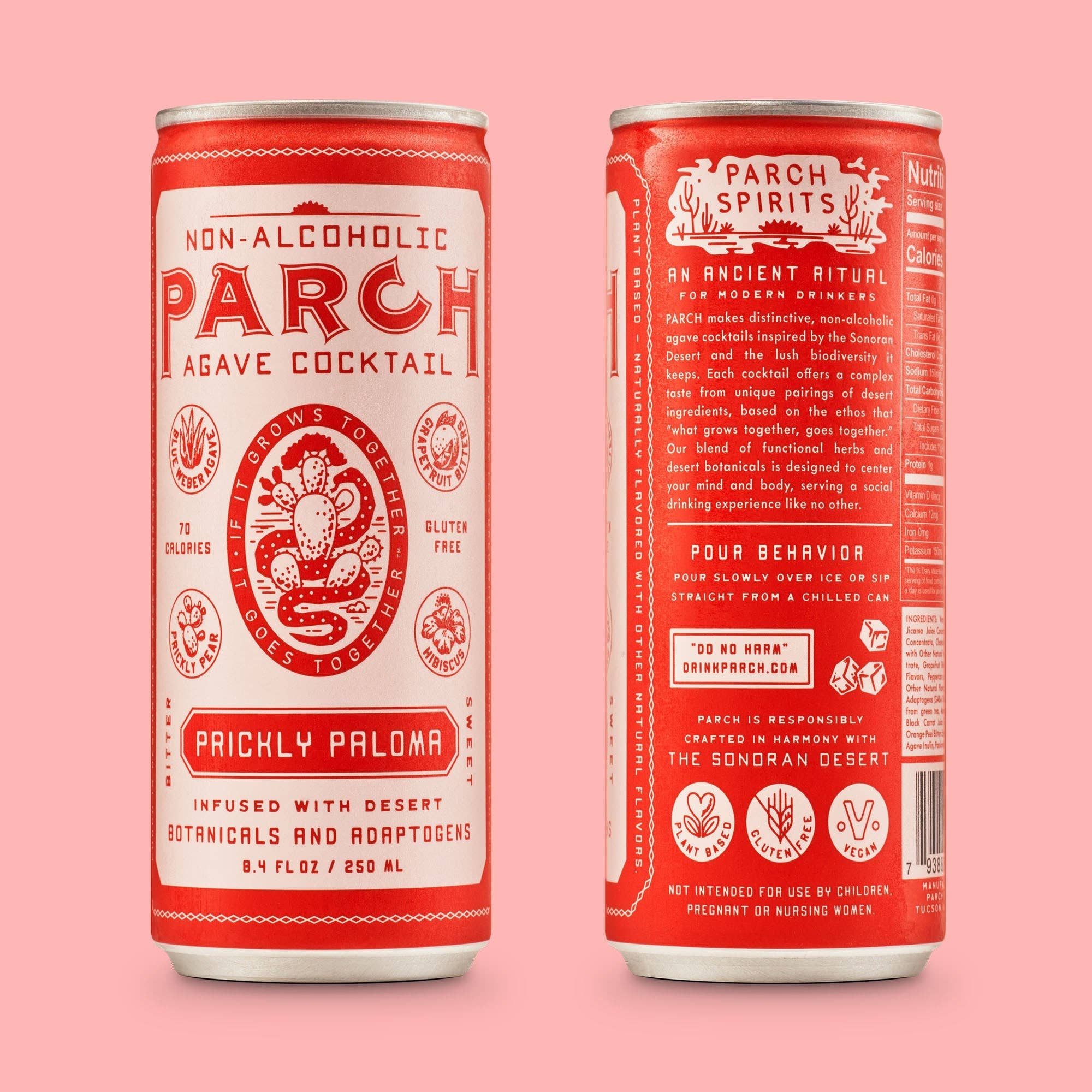 Parch Spirits Co. - Wholesale Non-Alcoholic Aperitif/Mocktail - PARCH Prickly Paloma Non-Alc Agave Cocktail - 24 Cans2