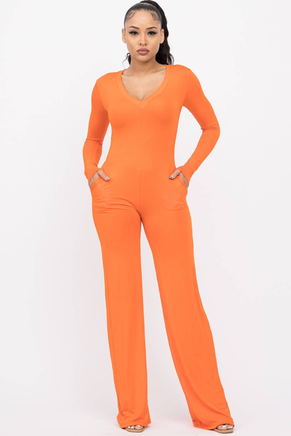 Boswell - Wholesale Jumpsuit - Women's - Bellbottom Jumpsuit With Side Pockets4