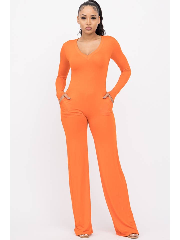 Boswell - Wholesale Jumpsuit - Women's - Bellbottom Jumpsuit With Side Pockets4