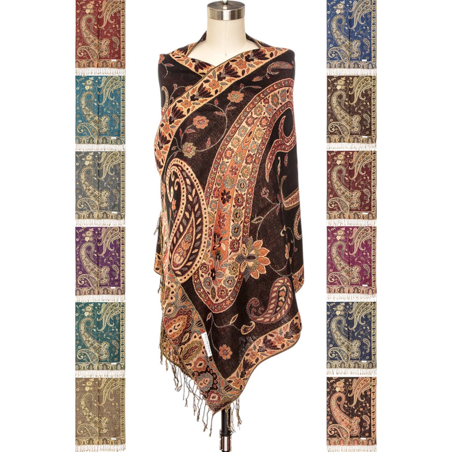 LA Jewelry Plaza - Wholesale Wrap - Women's - Paisley Intarsia Pashmina Set0